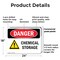 Signmission Chemical Storage Danger Sign, Plastic, 24in W x 18in L, 2PK OS-2PACK-DS-P-1824-L-1060 - alternate 6
